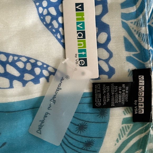 Viviante by VSA semi Sheer print, Open Wrap Shawl Kimono Coverup, OSFM - Picture 5 of 5